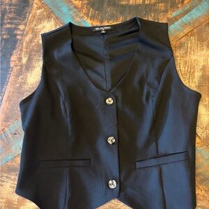 Dylan Ryan Black Waistcoast Tailored Vest Size Large Button Down NWOT